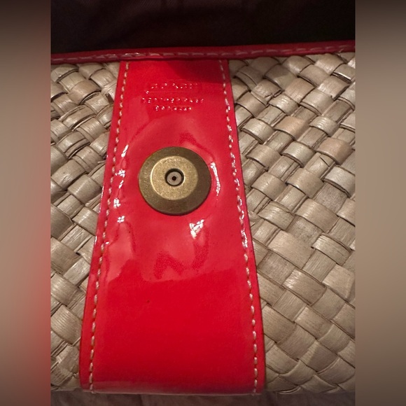 Authentic Coach Vintage Straw Wristlet! Tangerine Orange NWOT / Dust Bag - Picture 8 of 9